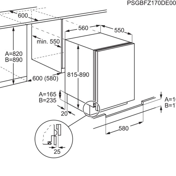 Chłodziarka do zabudowy 500 Electrolux LRB2AE88S