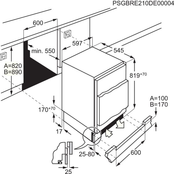 Chłodziarka do zabudowy 500 Electrolux KFB3AF82R