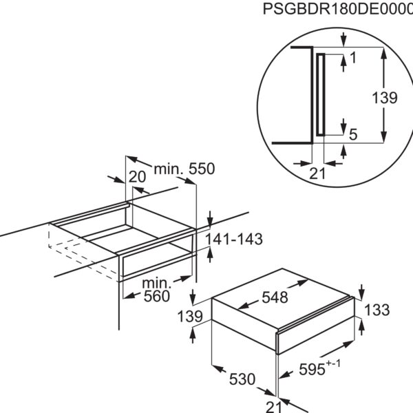 Szuflada do zabudowy seria 900 Electrolux KBD4T